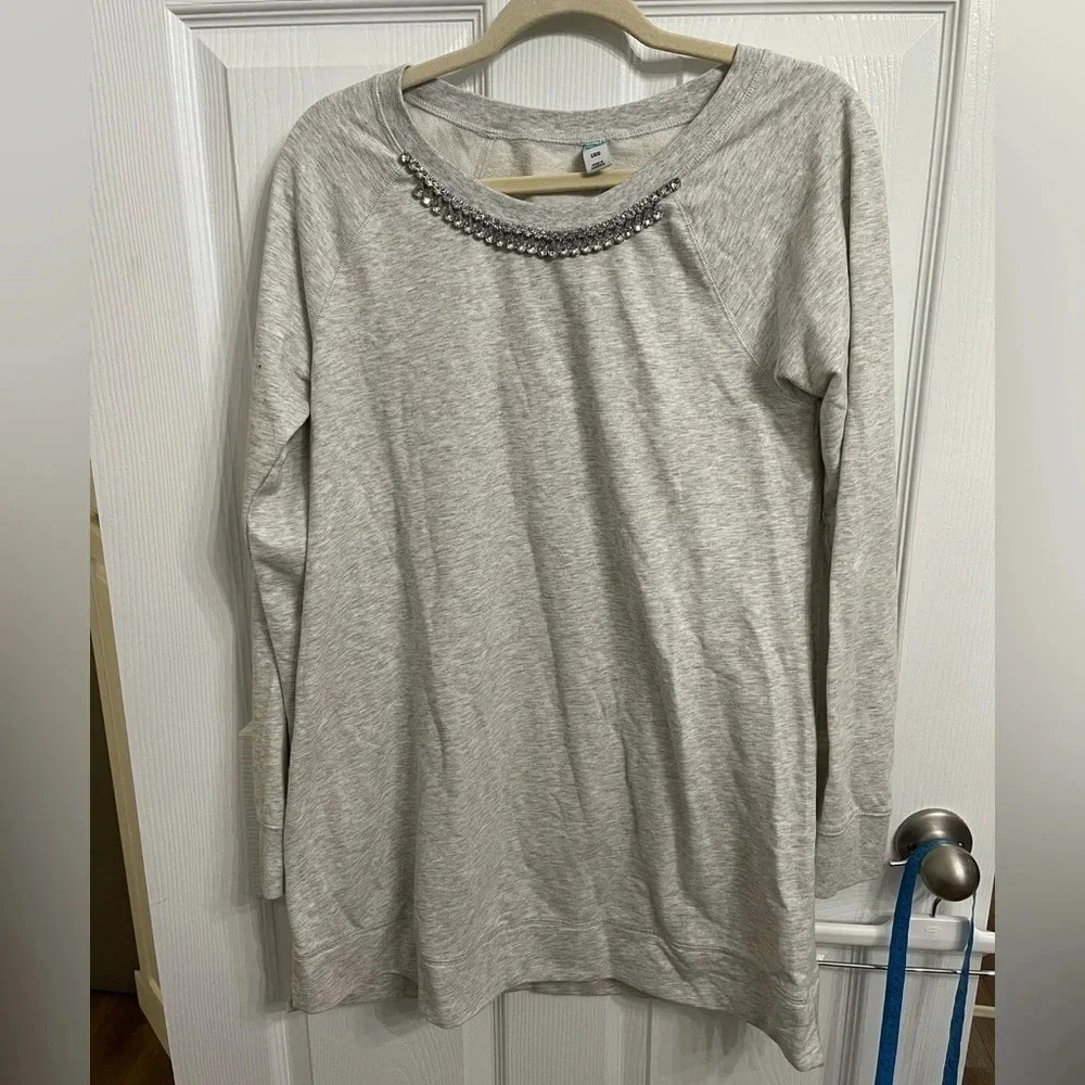 OLD NAVY Shirt/Top/Tunic Sweatshirt With Gemstones CLASSIC Maternity SZ L